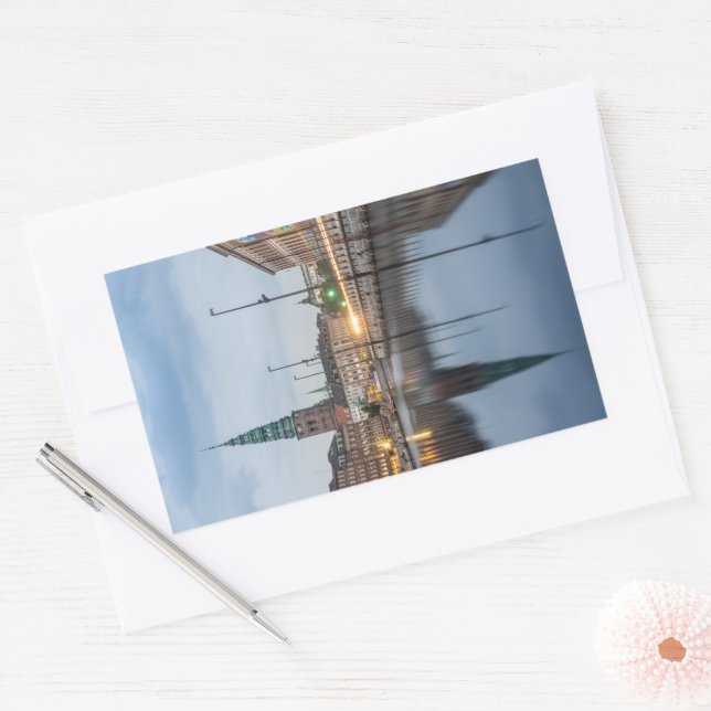 Pegatina Rectangular Copenhague Dinamarca (Sobre)