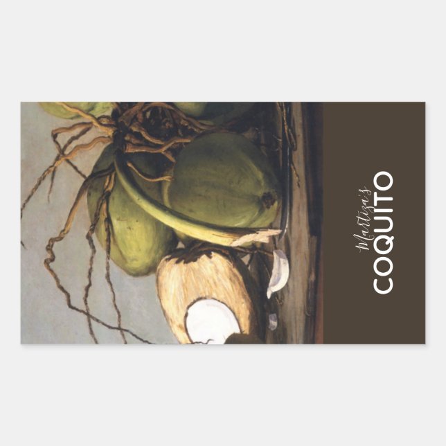 Pegatina Rectangular Coquito Coco Marketing Clásico (Anverso)