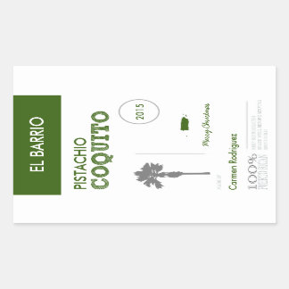 Pegatina Rectangular Coquito verde personalizado puertorriqueño