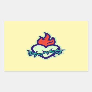 Pegatina Rectangular Corazón