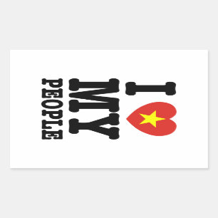 Pegatina Rectangular Corazón (amor) Mi pueblo vietnamita