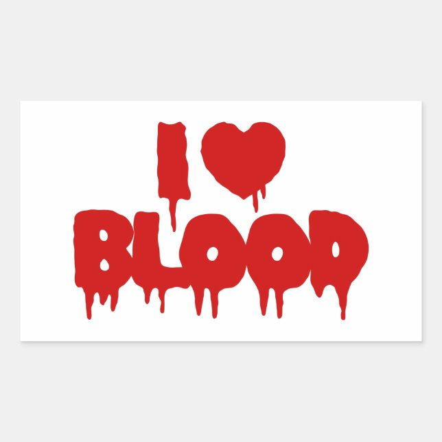 PEGATINA RECTANGULAR CORAZÓN [AMOR] SANGRE (Anverso)