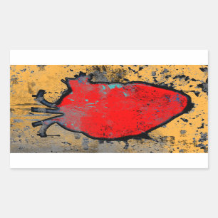 Pegatina Rectangular corazón anatómico