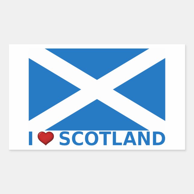 Pegatina Rectangular Corazón de Escocia (Anverso)