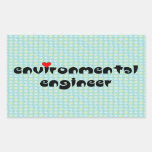 Pegatina Rectangular Corazón de Ingeniero Ambiental