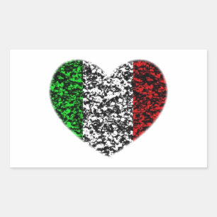 Pegatina Rectangular Corazón de Italia