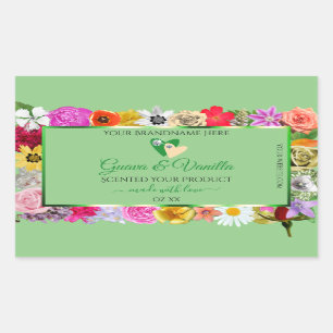 Pegatina Rectangular Corazón de las etiquetas de productos multicolores