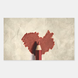 Pegatina Rectangular Corazón escarchado