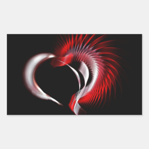Pegatina Rectangular Corazón metalizado