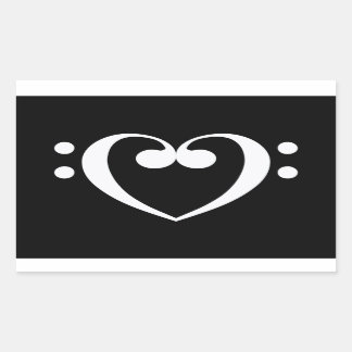 Pegatina Rectangular Corazón musical