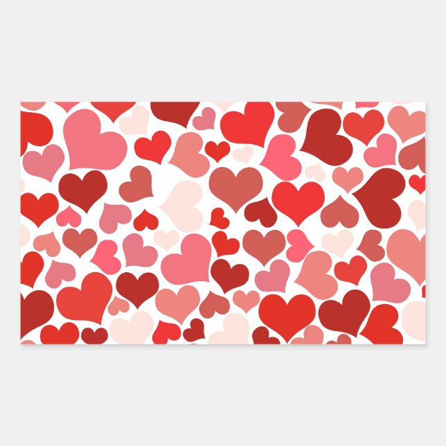 PEGATINA RECTANGULAR CORAZONES (Anverso)