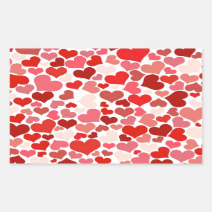 PEGATINA RECTANGULAR CORAZONES