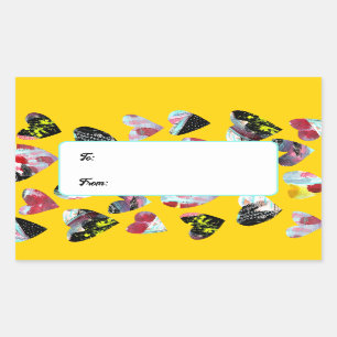 Pegatina Rectangular Corazones de Collage personalizados