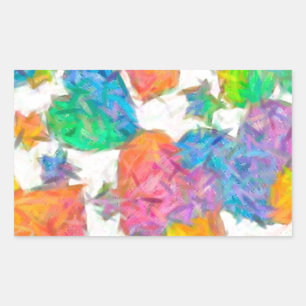 Pegatina Rectangular Corazones de San Valentín Impresionistas Pastel