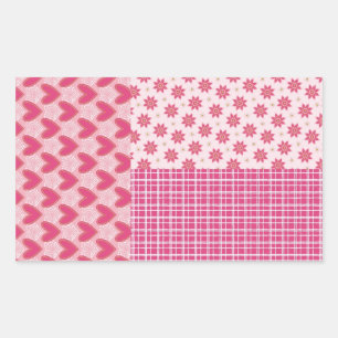 Pegatina Rectangular Corazones para siempre