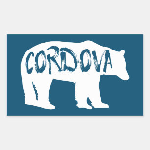 Pegatina Rectangular Cordova Alaska Bear