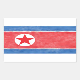 Pegatina Rectangular Corea del Norte