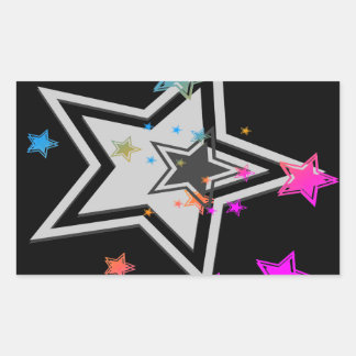 Pegatina Rectangular Corey Tiger 80s Estrellas Vintage