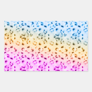 Pegatina Rectangular Corey Tiger 80s Multicolor Leopardo de las Nieves
