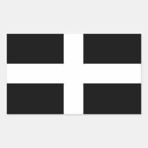 Pegatina Rectangular Cornwall - Bandera de Cornualles / St. Piran's