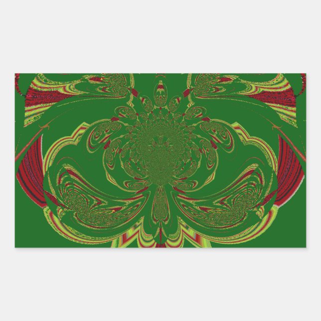 Pegatina Rectangular Corona verde (Anverso)