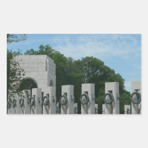 Pegatina Rectangular Coronas conmemorativas del Memorial de la Segunda