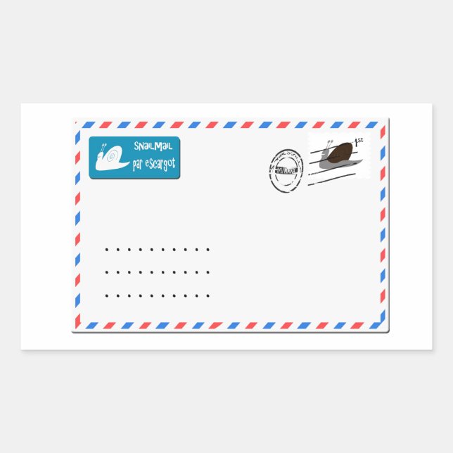 Pegatina Rectangular Correo electrónico con espacio de copia para direc (Anverso)