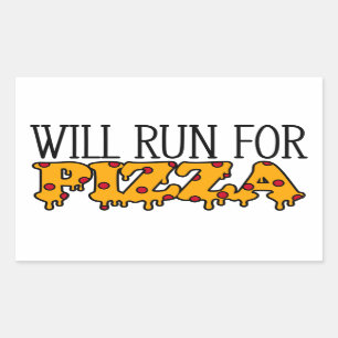 Pegatina Rectangular Correrá por pizza