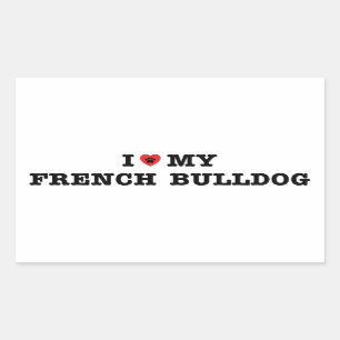 Pegatina Rectangular Corro mi Bulldog francés