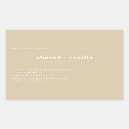 Pegatina Rectangular Cosméticos de velas de empaque beige Minimalista m