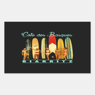 Pegatina Rectangular Costa de los Vascos Biarritz