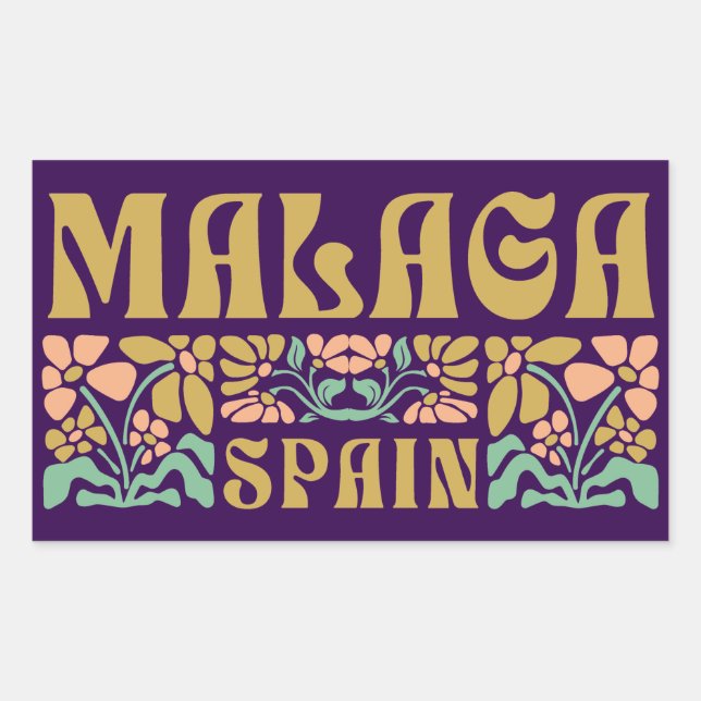 Pegatina Rectangular Costa del Sol España (Anverso)