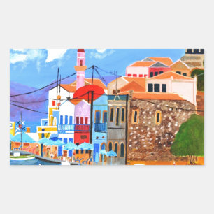 Pegatina Rectangular Costa griega