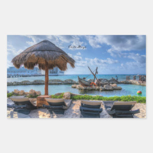 Pegatina Rectangular Costa Maya, México