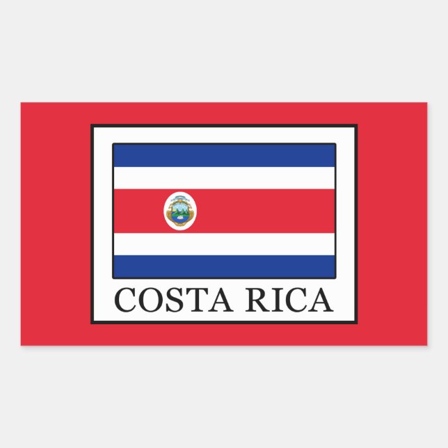 Pegatina Rectangular Costa Rica (Anverso)