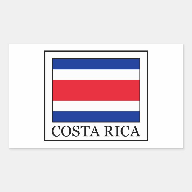 Pegatina Rectangular Costa Rica (Anverso)