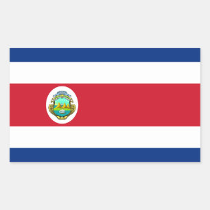 Pegatina Rectangular Costa Rica - Bandera Nacional de Costa Rica