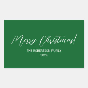 Pegatina Rectangular costumbre de Navidad moderna elegante simple minim