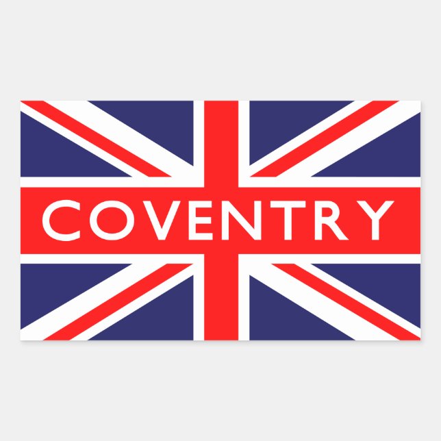 Pegatina Rectangular Coventry : Bandera británica (Anverso)