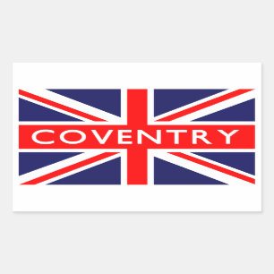 Pegatina Rectangular Coventry : Bandera británica