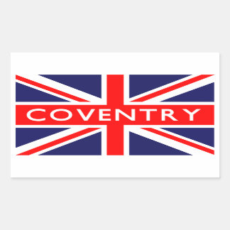 Pegatina Rectangular Coventry : Bandera británica