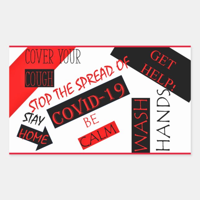 PEGATINA RECTANGULAR COVID-19 (Anverso)