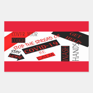 PEGATINA RECTANGULAR COVID-19