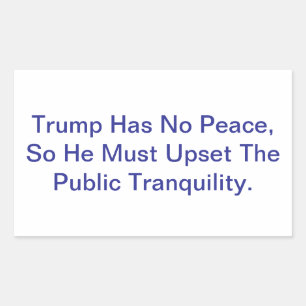 Pegatina Rectangular Crazy Tonto Trump No Tiene Paz Hankamer Artjunkhau