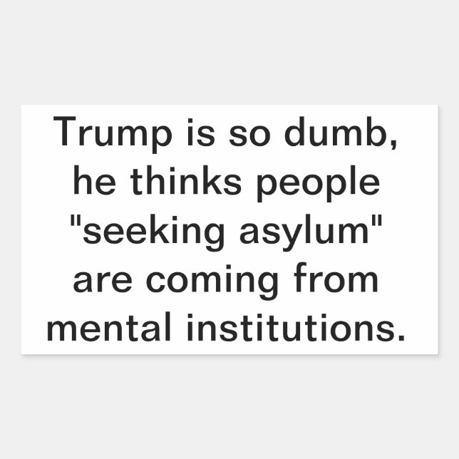 Pegatina Rectangular Crazy Trump Mistakes Asylum  Hankamer Artjunkhaus (Anverso)