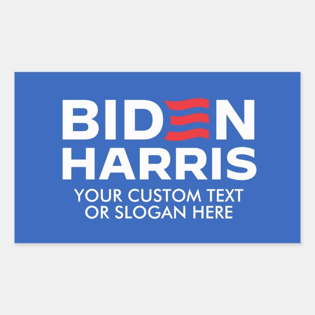 Pegatina Rectangular Crea tu propio Biden Harris 2024 (Anverso)