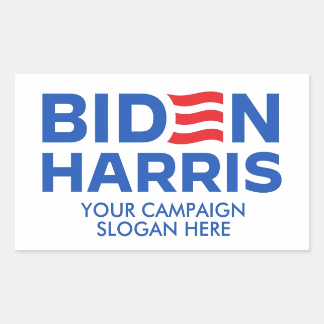 Pegatina Rectangular Crea tu propio Biden Harris 2024 (Anverso)