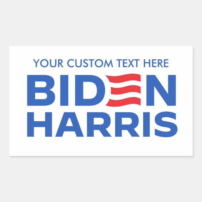 Pegatina Rectangular Crea tu propio Biden Harris 2024 (Anverso)