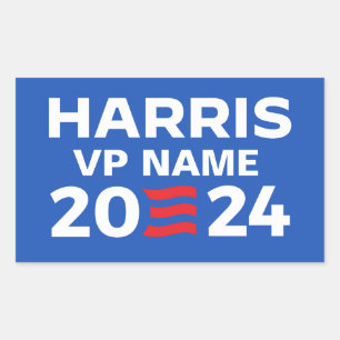 Pegatina Rectangular Crea tu propio boleto Harris 2024