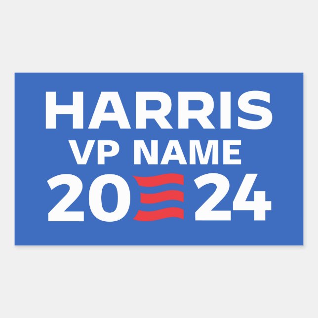 Pegatina Rectangular Crea tu propio boleto Harris 2024 (Anverso)